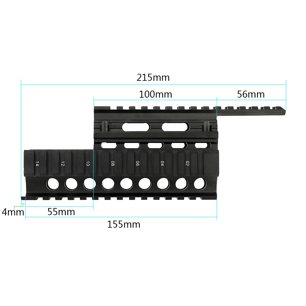 Montagem em Trilho Arma de Construção Universal Tático Quad Picatinny Romena Handguard 2 Peças Acessórios Riflescope Montagem ak 3 ak romena handguard 2 peças arma de