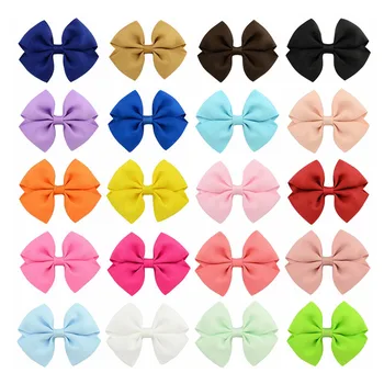 

UNTAMED 20pcs Approx 3.5" Headwear Grosgrain Ribbon Handmade Bowknots Hairpins Hair Clips Hairclips Girls Hair Accessories
