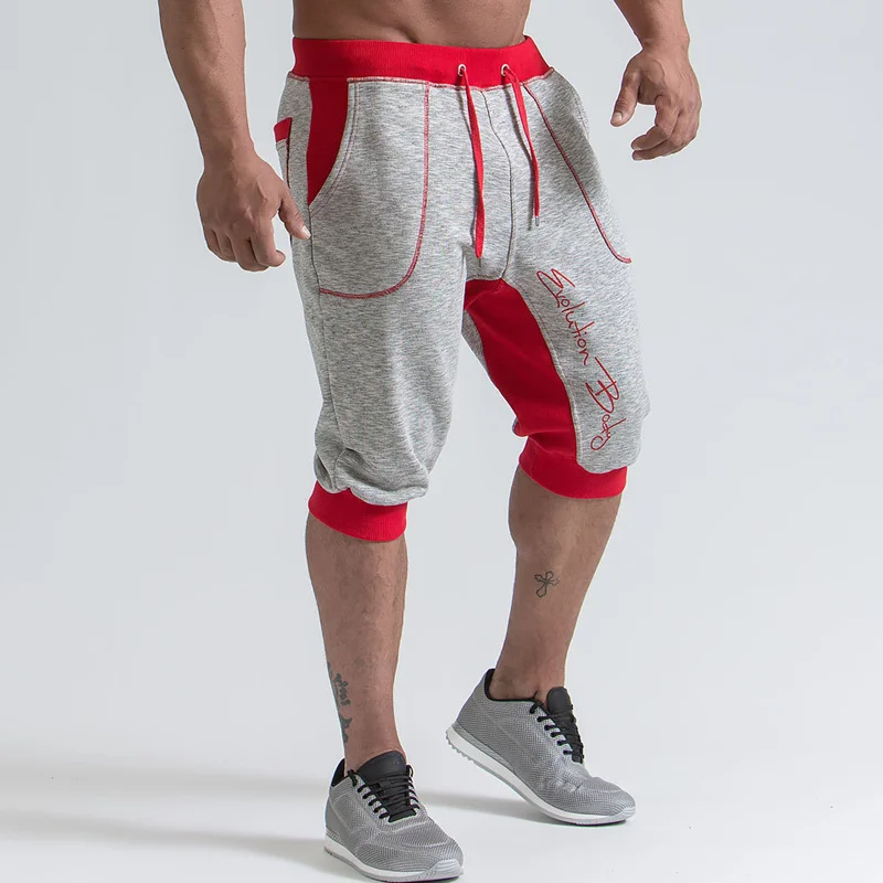 

Mens Gym Cotton Shorts Running Jogging Outdoor Sports Cropped Fitness Sweatpants Male Workout Crossfit Clothing Short Pants