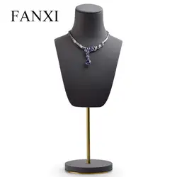 FANXI цепочки и ожерелья дисплей подставка-бюст с Регулируемая металлическая полка для кулон выставочный магазин счетчик