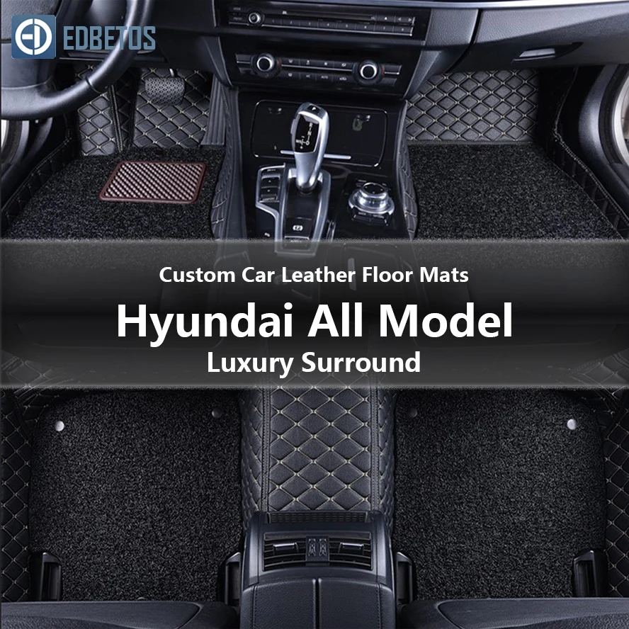 Пользовательские автомобильные кожаные Коврики для hyundai accent ix35 Sonata Elantra Celesta i30 ix25 MISTRA роскошный объемный проводной коврик
