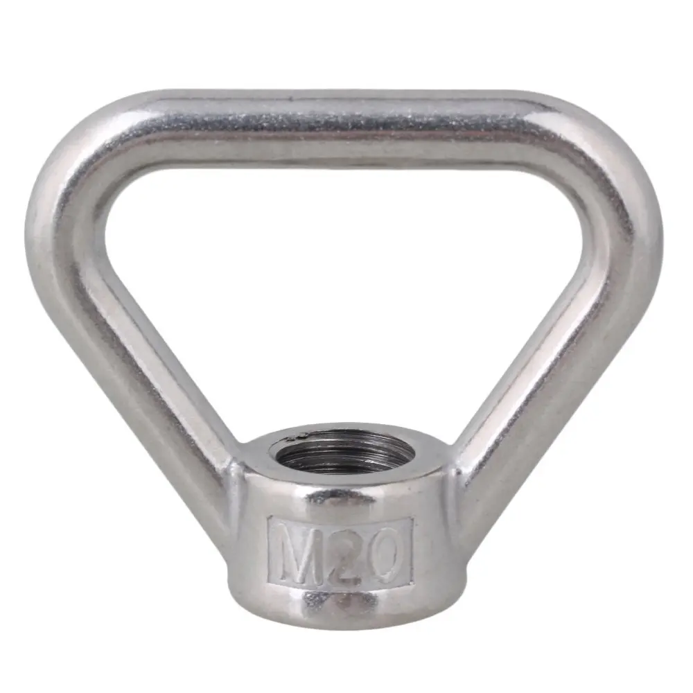 Triangle Shape Silver 304 Stainless Steel M20 Eyed Threaded Nuts