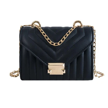 

Women Handbag PU Leather V Pattern Brand Designer High Quality Woman Shoulder Bags Female Small Chain Shoulder Purse Bag Golden