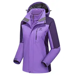 Tectop Открытый Для женщин Зима 3 в 1 Походные куртки женские Водонепроницаемый ветрозащитный Термальность из двух частей путешествия Лыжный