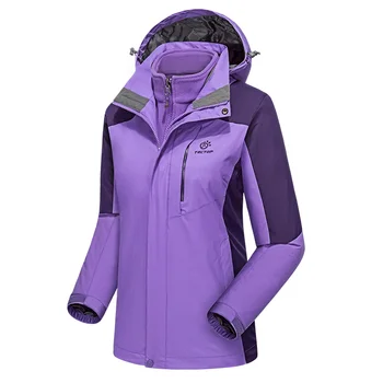

TECTOP Outdoor Women Winter 3 in 1 Hiking Jackets Female Waterproof Windproof Thermal Two-piece Traveling Skiing Coats