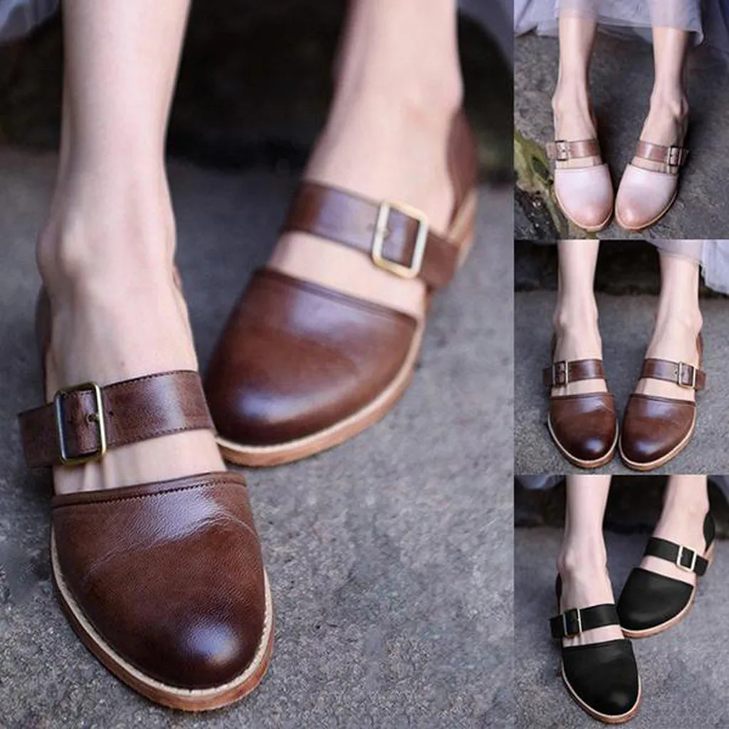 

New Arrivals sandalias mujer 2019 platform sandals Retro Womens Low-heele Strap Buckle Non-Slip Roman Shoes zapatos de mujer &50