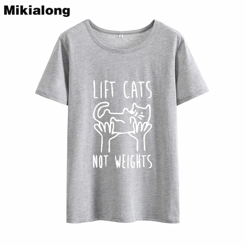 Футболка Mrs win LIFT CATS NOT weies женская летняя 2018|Футболки| |