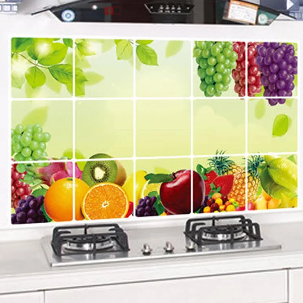 kitchen fruit grapes removable wall stickers Anti oil stickers wall