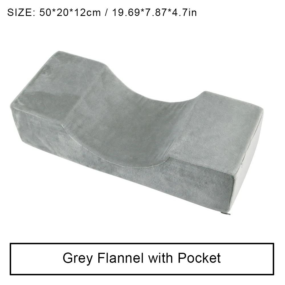 Grey Flannel Pillow Профессиональная подушка для наращивания ресниц, Прививка ресниц, подушка для ресниц, поддержка шеи, эргономичный изгиб, память, пенный макияж, инструменты - Цвет: Grey Flannel Pillow