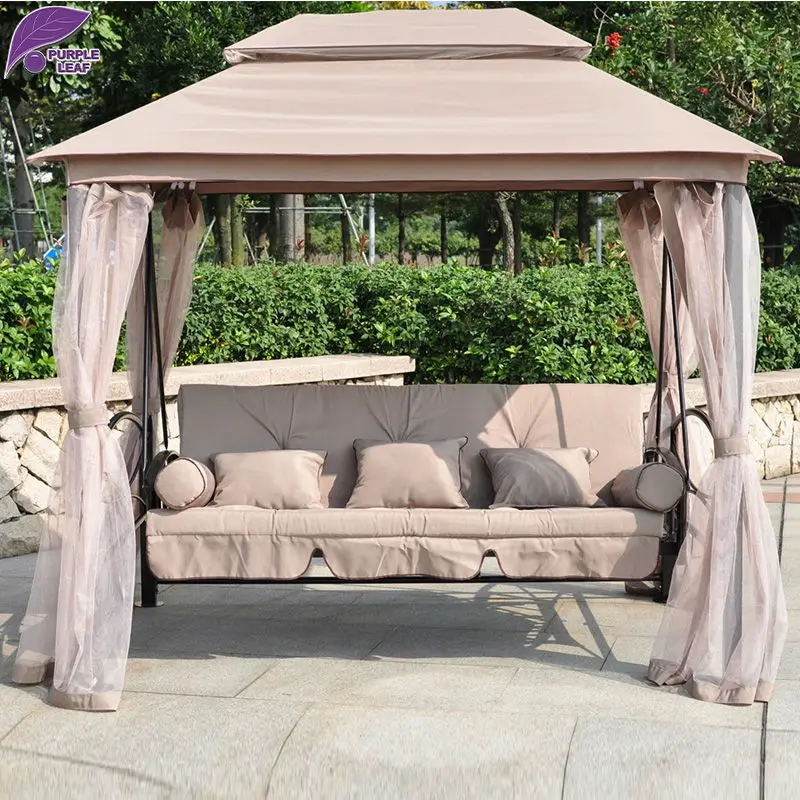 PURPLE LEAF Garden Tent Swing Bed Retro Rocking Chair Furniture With