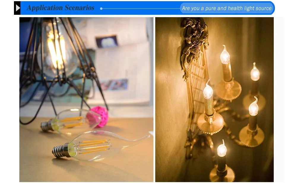 E17 светодиодный ламп накаливания лампы в форме свечи света типа «Свеча»), 2 Вт, 4 Вт, 6 Вт AC 110 V 127 V затемнения C35 фар для домашняя люстра подвесной светодиодный лампы