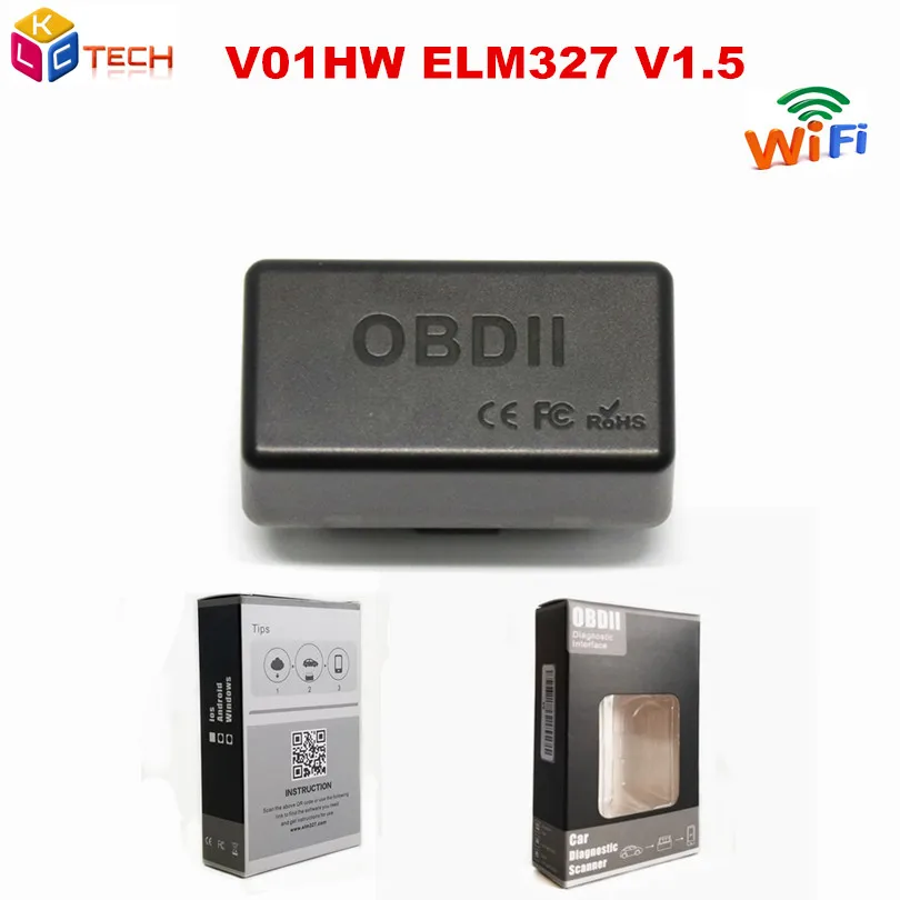 

100pcs elm 327 ELM327 wifi V01HW OBD2 Fault Diagnostic Scanner Tool WiFi V1.5+PIC25k80 Chip Upgraded Version OBD Code Scanner