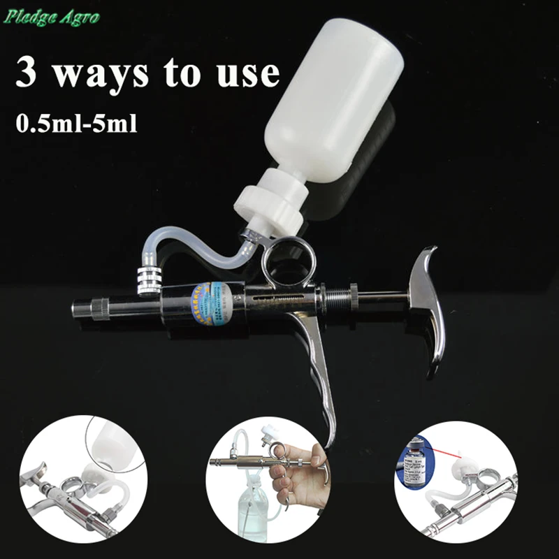 

5ml Three uses veterinary syringe adjustable continuous luer lock injection with vaccine bottles 100l my orders mijn bestellinge