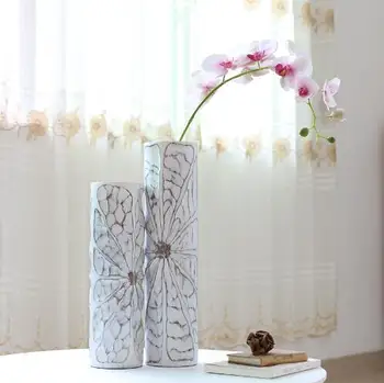 

white resin creative butterfly Retro flower vase vintage statue home decor craft room decoration large floor vase resin figurine