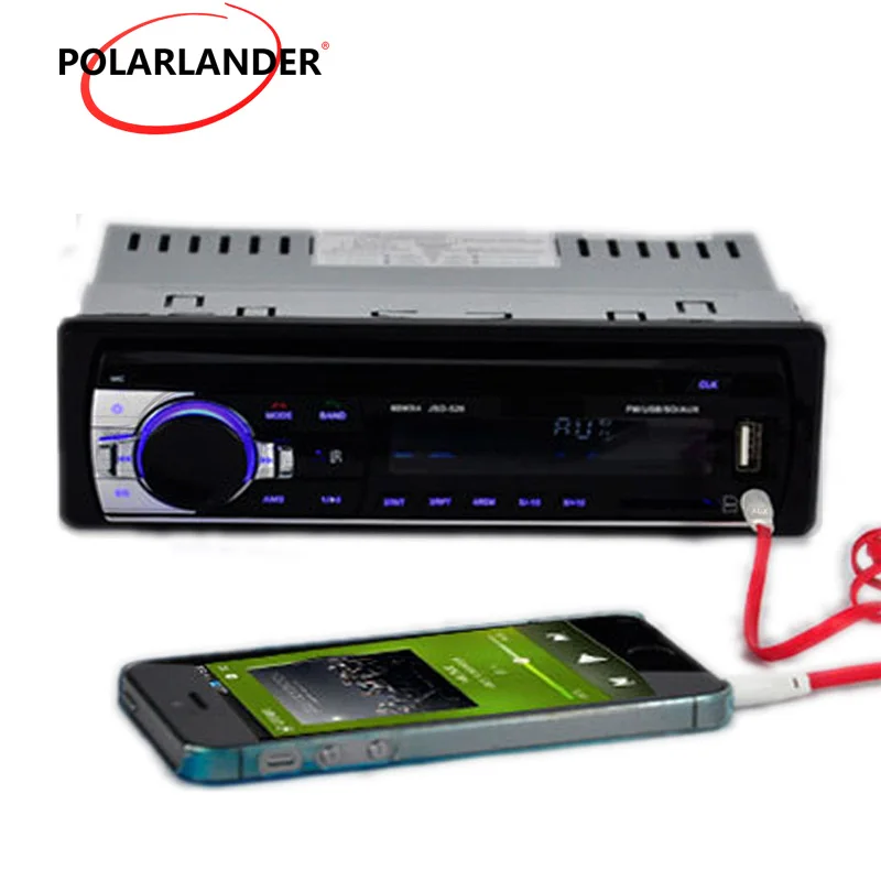 1Din 12V Car Stereo Audio In-Dash FM Aux Input SD USB MP3 Player bluetooth function music phone Car Radio remote control