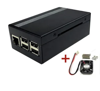 

Black Aluminum Case with Fan Cooling Shell for Raspberry Pi 3 Compatible with Raspberry 2 B+