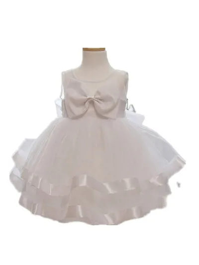 Baby Girl Dress Vestido Infantil Clothes Ivory Lace Bow Princess for 0 2T Flower Girl Dresses