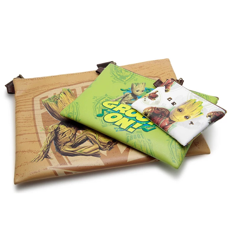 3 шт./компл. disney Groot Портативный Мумия спальный мешок с мультяшными деревьями, мужские сумки из натуральной кожи портмоне Для мужчин Для женщин косметический мешок для маленьких мальчиков и девочек Make Up Box