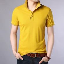 Новинка, модные бренды рубашек-поло, Мужская однотонная летняя приталенная рубашка с коротким рукавом, подарок бойфренду, поло, повседневная мужская одежда