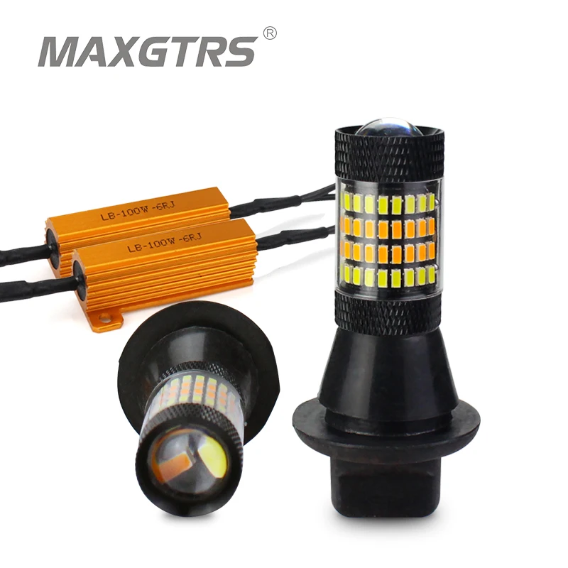 2x T20 7440 W21W 96 SMD 3014 Автомобильные светодиодные фары Дневные ходовые огни сигнал