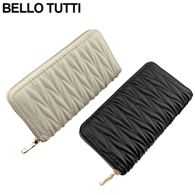 

BELLO TUTTI Women Wallets PU Leather Long Purse Female Zipper Card Money Capacity Handbag Phone Purse Fashion Bag