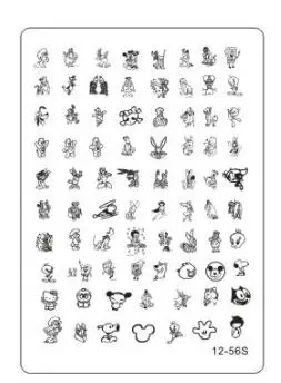 14,5x9,5 cmCartoon& flower дизайн OS series XL ногтевая дисковая пластина с изображениями для нейл-арта шаблон для ногтей инструменты для красоты ногтей 12-56DSH