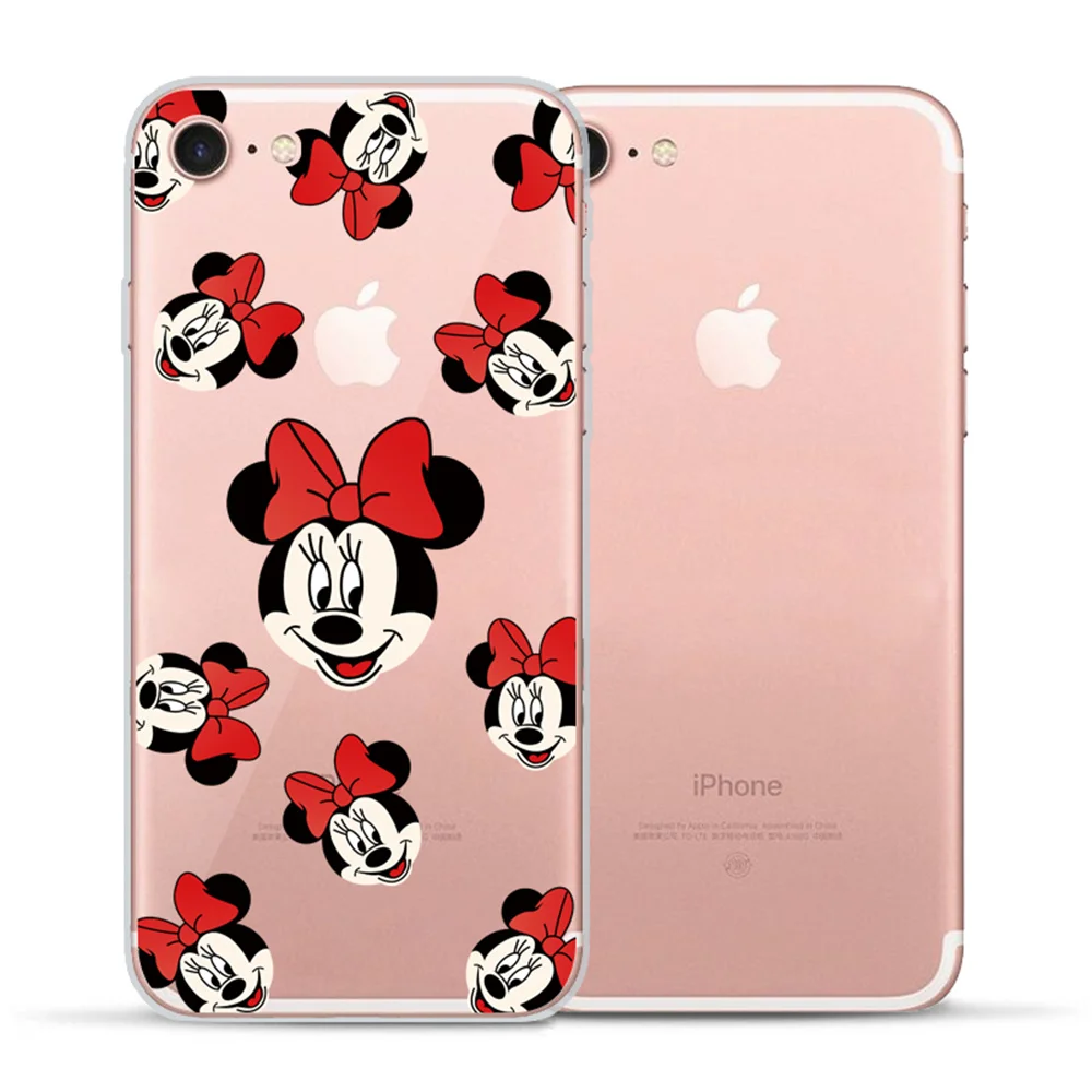 Cute Minnie Soft silicone Case For Funda iPhone 8 case X XS Max XR 6 6S 8 8Plus 5 5S SE Lovely Mickey for coque iPhone X Etui