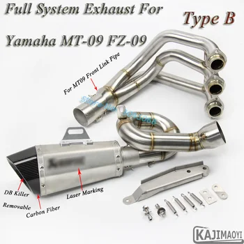 

MT09 Motorcycle Full System Exhaust Modified Front Middle Link Pipe Carbon Muffler DB Killer Slip-On For YAMAHA MT-09 FZ09 FZ-09