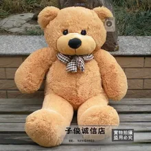cute plush light brown teddy bear toy big eyes bow bear toy lovely stuffed teddy bear gift 80cm