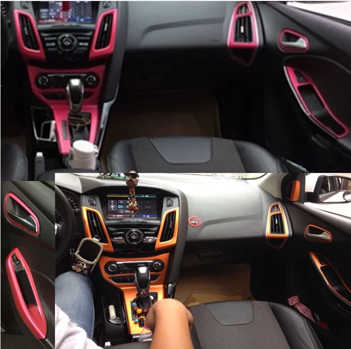 

Carbin Fibre Blue Gold Whole Set Center Console Panel Sticker For New Focus 2012 2013 AB106