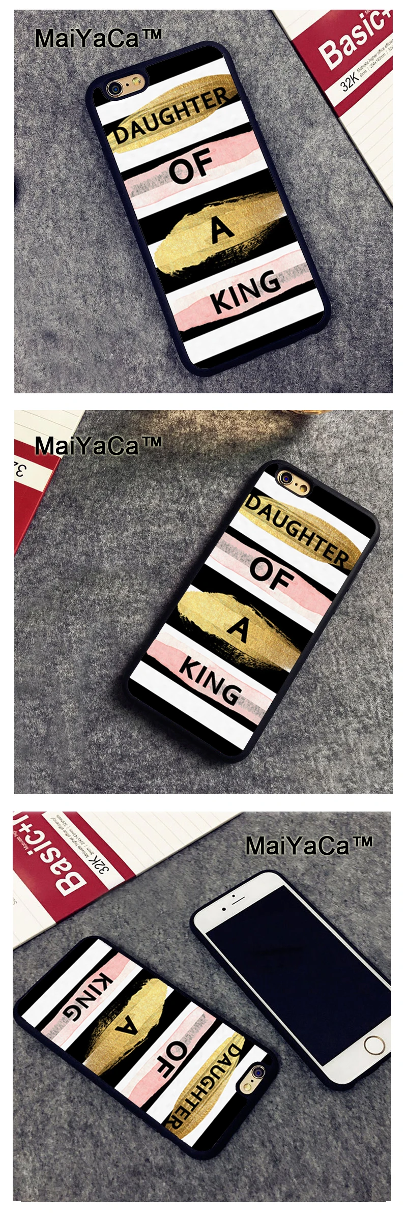 B564_Fun Cute Bible Christian King Quote Pink Gold