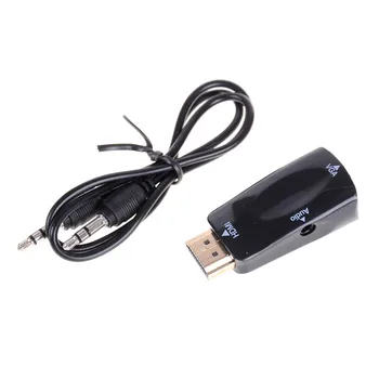 

for HDMI To VGA Adapter Converter Cable With Audio Cable Support HD 1080P For PC Laptop