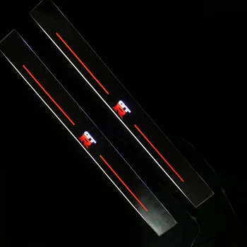 

RQXR led stainless steel overlay acrylic door scuff for Nissan GT-R moving door sill plate lining decorative light,2pcs