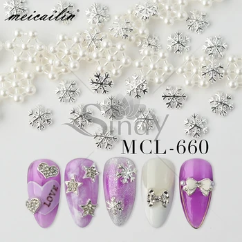 

20 Pcs/lot Glitter Nail Alloy Jewelry Silver Metal Diamond Bow Heart Snowflake Star 3d Alloy Nail Rhinestone Decorations Tools