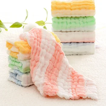 

4Pcs/lot Baby Bath Towels Cotton Gauze Striped Colorful New Born Baby Towels Soft Water Absorption Baby Care Towel