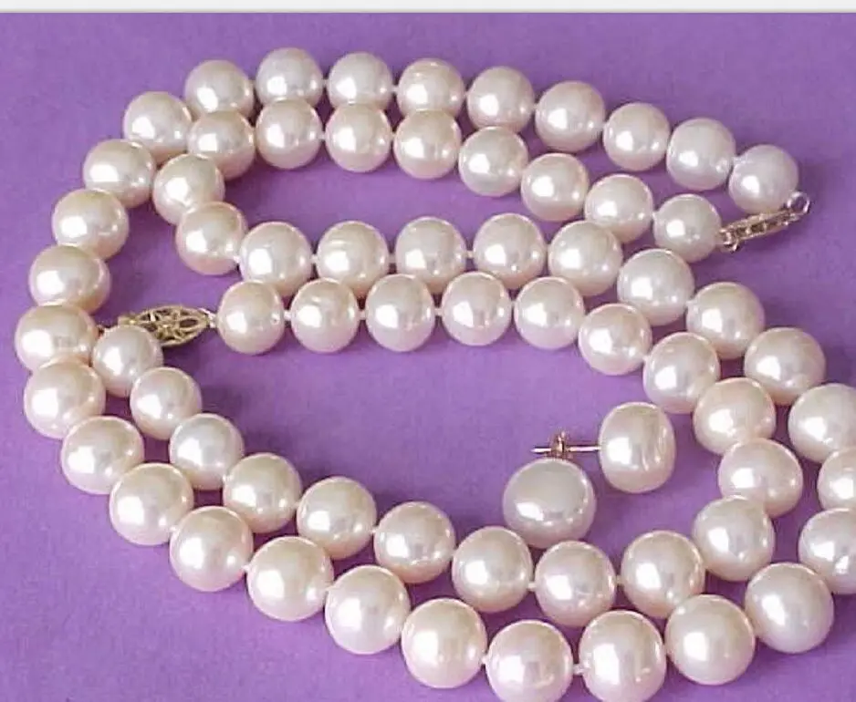 

FREE SHIPPING HOT sell new Style >>>> set of 9-10mm south sea round white pearl necklace 18"&bracelet &earring14k