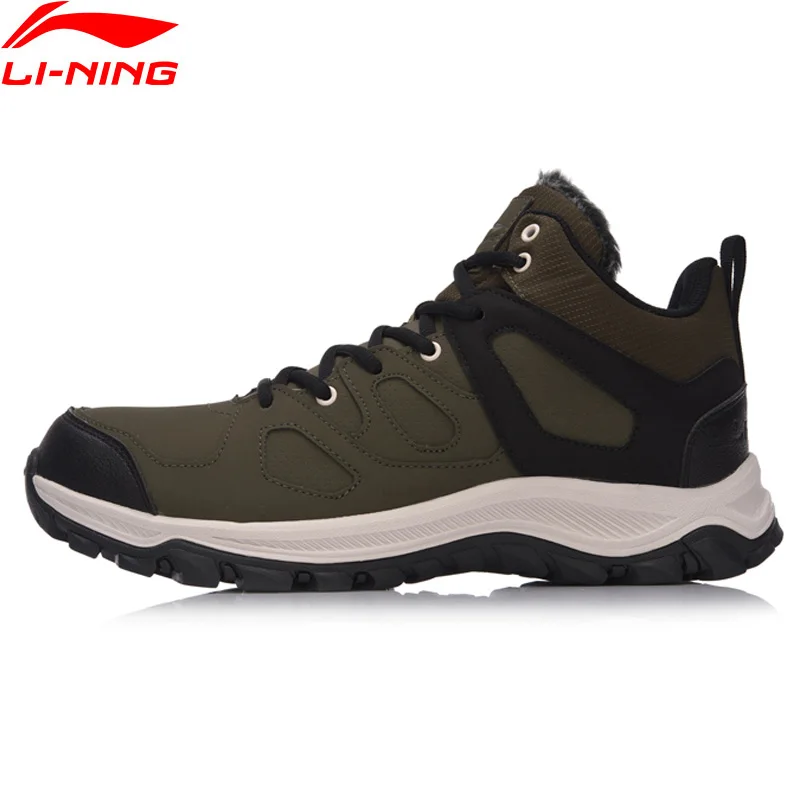 Li Ning/мужские ботинки Высокая походная обувь классические теплые кроссовки для
