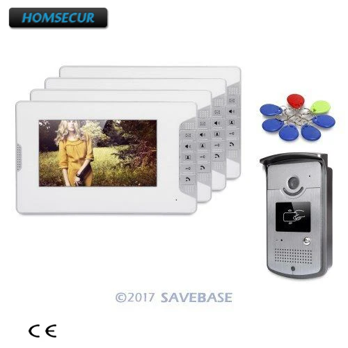 

HOMSECUR 7" Video Door Entry Call System with Keyfobs Unlocking Camera for Home Security
