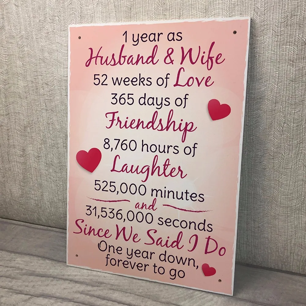 Meijiafei 1st Wedding Anniversary Plaque Sign Husband Wife Sign For Her Women Man Husband Signs 8 3 X 11 7 Plaques Signs Aliexpress Meijiafei 1st Wedding Anniversary Plaque Sign Husband Wife Sign For Her Women Man Husband Signs 8 3 X 11 7 Plaques Signs Aliexpress
