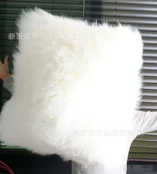 

Faux fur pillowcase cushion cover long hair pure white