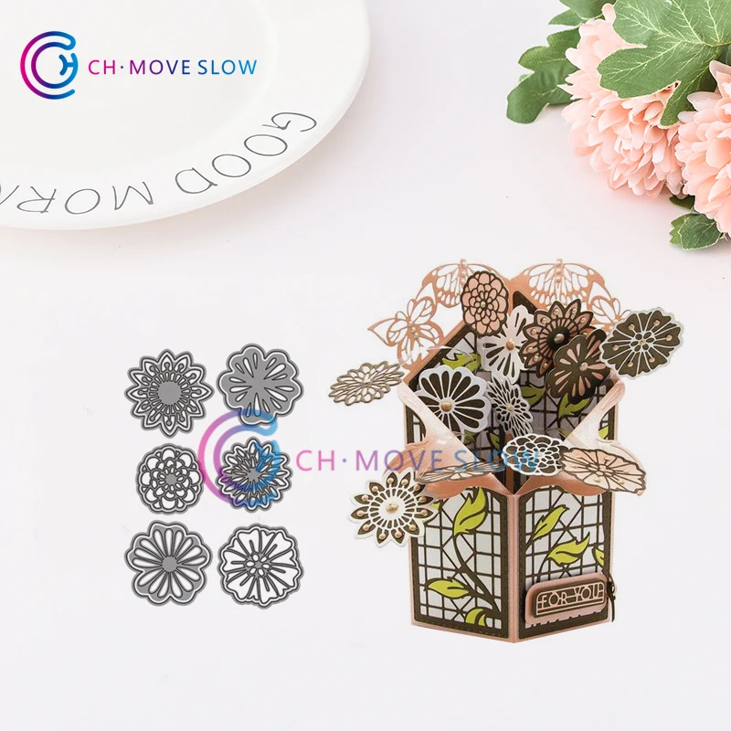 

2019 New Arrival CH Six Flowers Metal Cutting Dies Scrapbooking Embossing Folder DIY Decor Scrapbooking Template