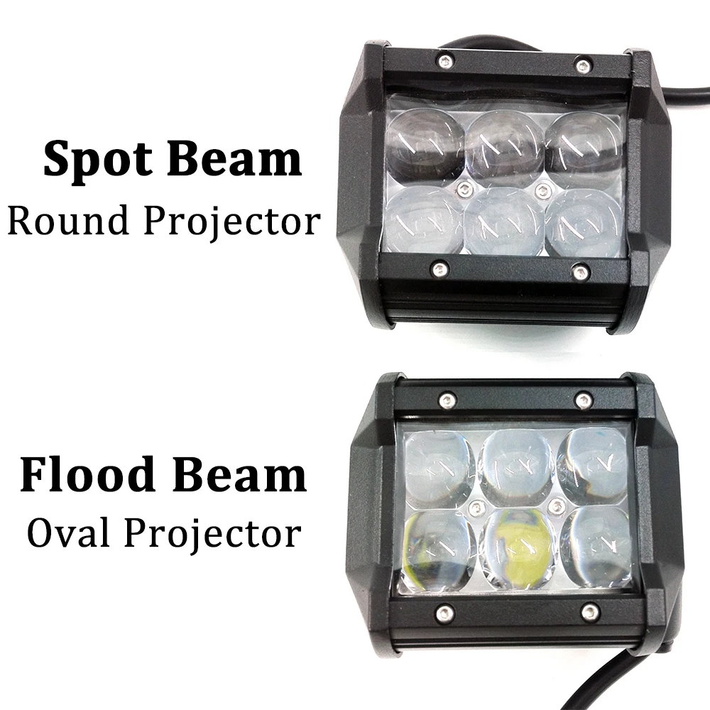 

ECAHAYAKU 1Pcs 4D 4 inch 30W Led Light Bar Flood Spot UAZ ATV Truck Motorcycle 12V 24V 4x4 Led Bara Offroad Led Work fog Lights