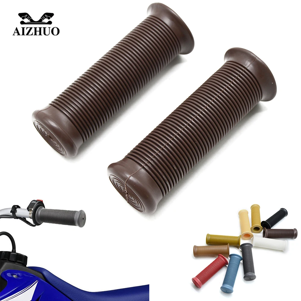 Universal Motocross Handle Bar Grips Retro Rubber Motorcycle Bike Vintage Coke Bottle Hand Grip For Harley Truimph Cafe Custom
