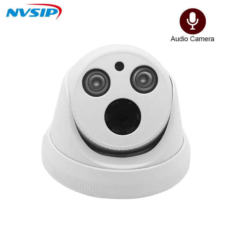 H 265 Audio Sound Record IP Camera Indoor Dome 2 0MP 5MP Full HD Motion detect