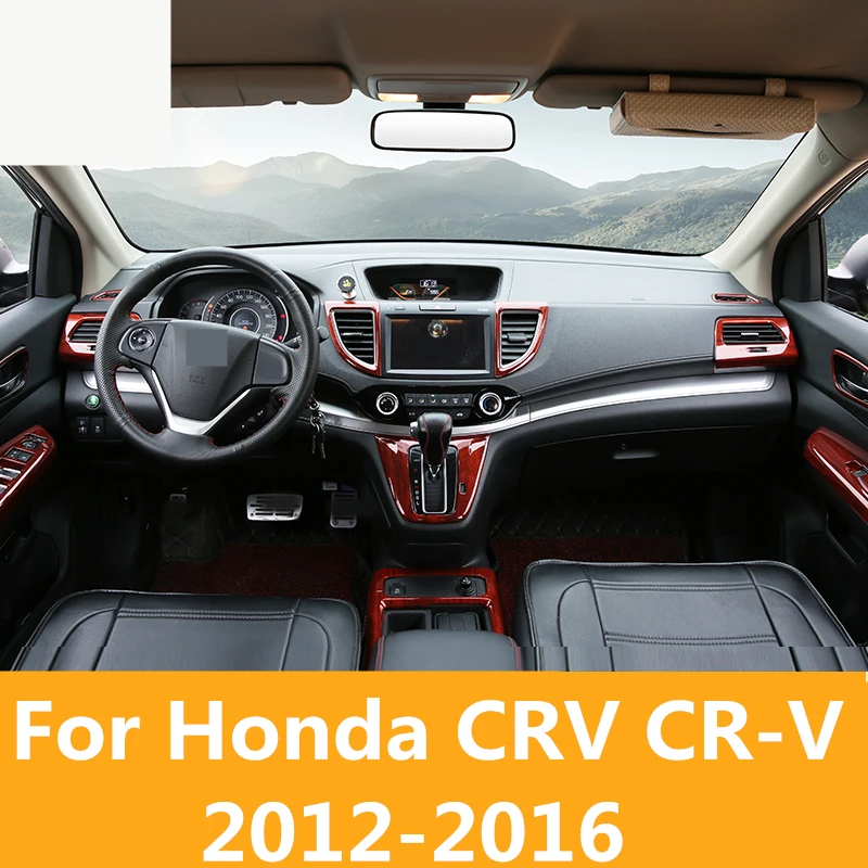 Us 11 83 33 Off For Honda Crv Cr V 2012 2016 Abs Wood Grain Color Dash Cover Gear Panel Trim Kit Full Set Car Styling Interior Auto Accessories In