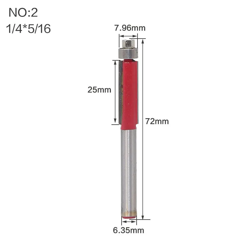 1 шт. 1/4 хвостовик флеш отделка маршрутизатор бит подшипник для Деревообработка режущего инструмента