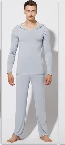 Для мужчин Twinset Топы+ Штаны удобные лед шелковой ткани сна пижамы повседневные домашние Семья пижамы ночь ванны одежда свитер - Цвет: gray