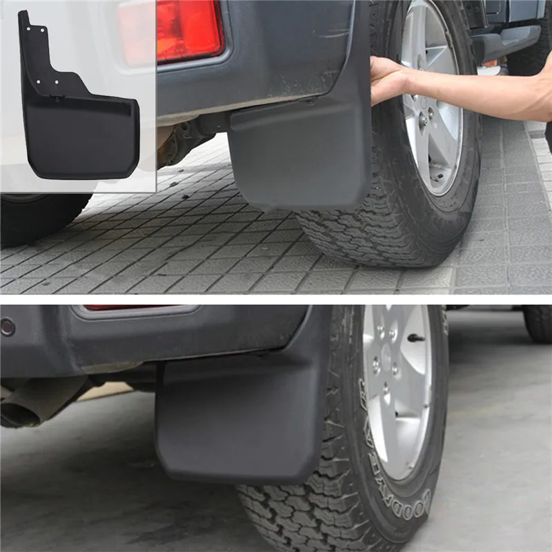 4x Front Rear Mud Flaps For Jeep Wrangler JK Sport X Sahara Rubicon Unlimited  2007 - 2017 Mudguards Splash Guards WISENGEAR (5)