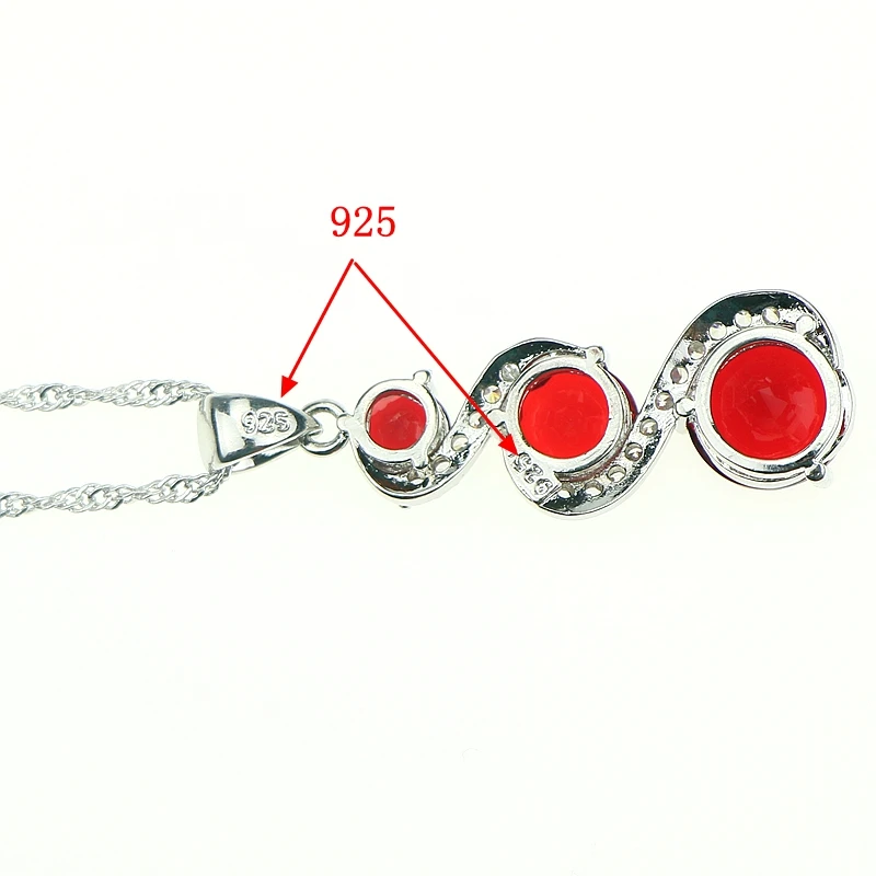 Женский комплект украшений из серебра 925 пробы с красным гранатом|jewelry set 925|set sterling