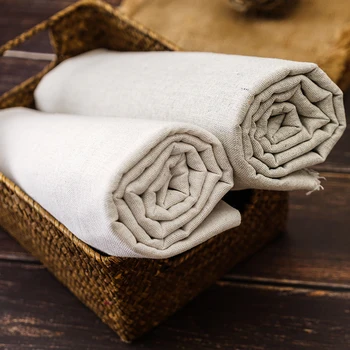 

Raw Cloth Faux Linen Fabric Rough Solid Polyester Cotton Fabric For Sewing Storage Bag And Background Materials TJ0226